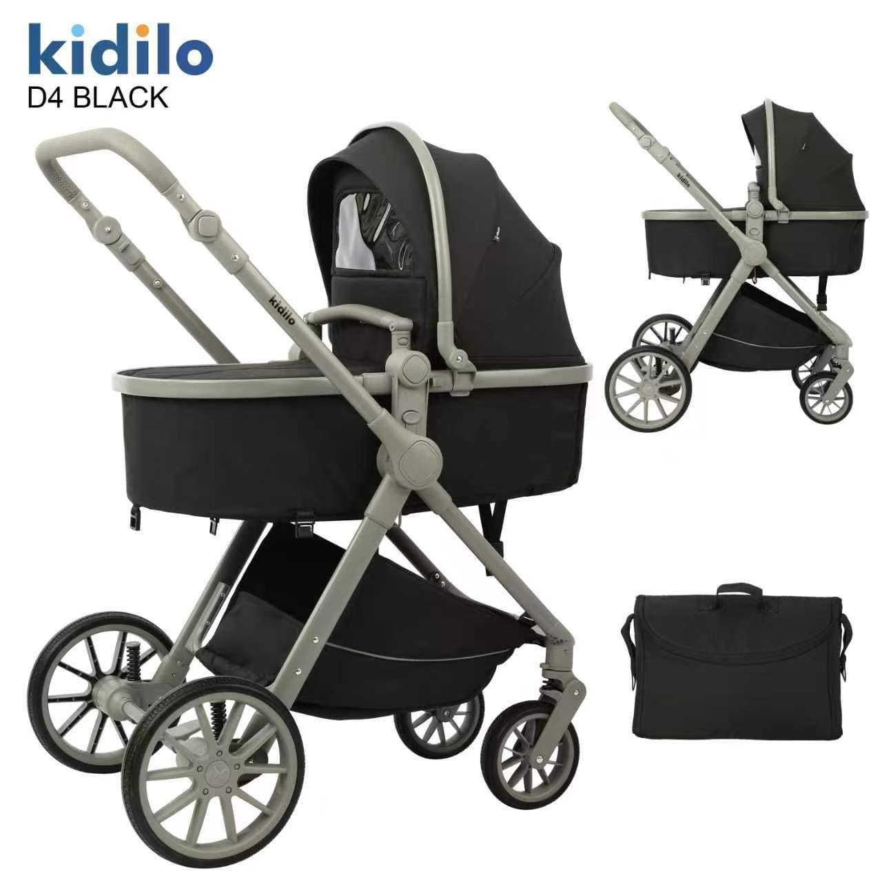 Универсальная коляска 2 в 1 Kidilo D4 BLACK